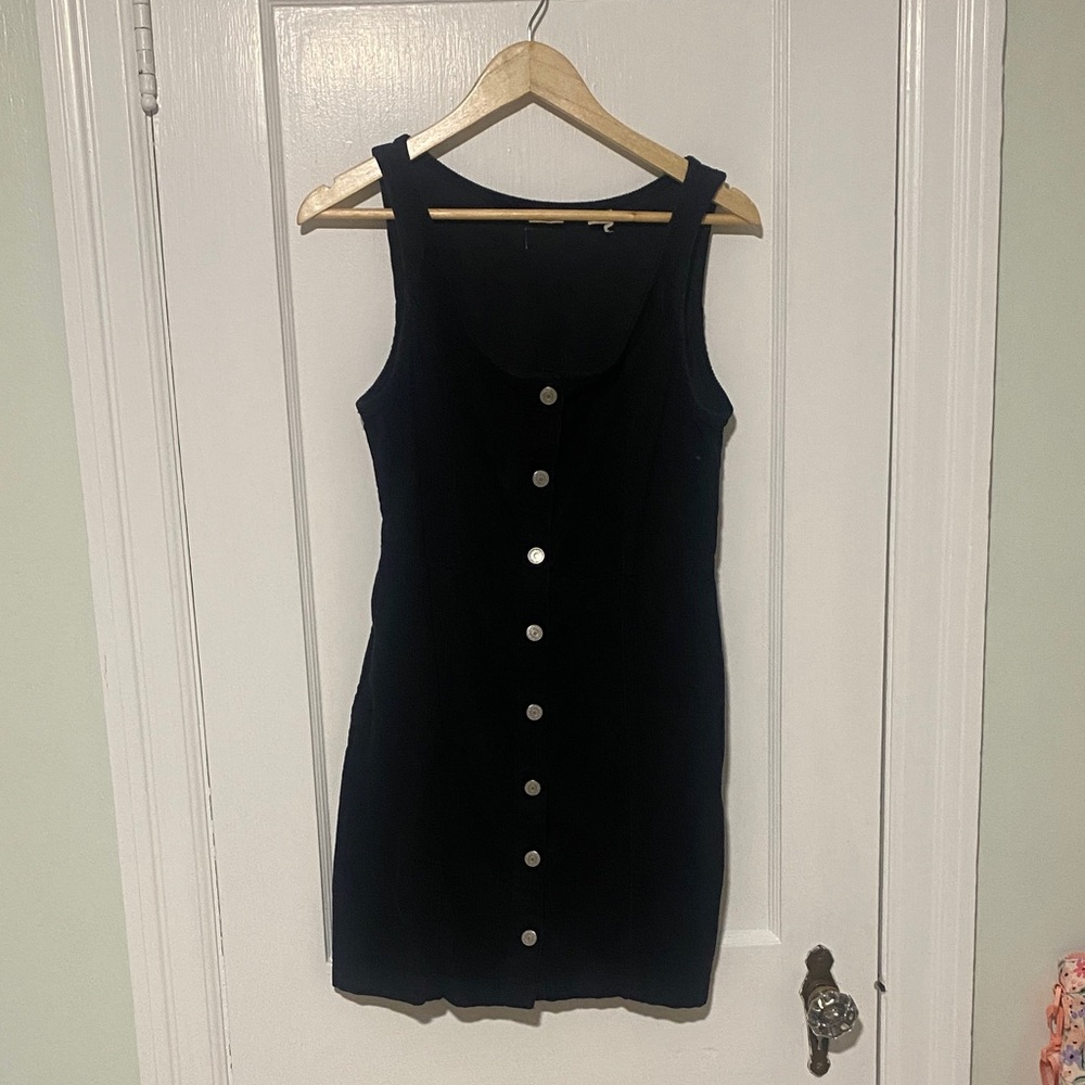 Levi's Black Button-Front Mini Dress